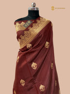 Pure Mango Katan Silk Handloom Banarasi Saree - All Over Kadhua Motifs