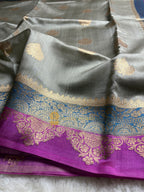 Pure Mango Katan Silk Handloom Banarasi Saree - All Over Kadhua Motifs