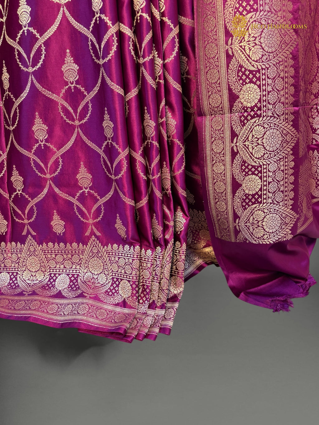 Premium Mashru Katan Silk Banarasi Saree - All Over Jaal Pattern