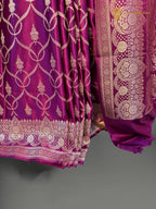 Premium Mashru Katan Silk Banarasi Saree - All Over Jaal Pattern