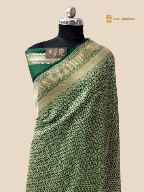 Green Premium Soft Katan Silk Tanchui Brocade Banarasi Saree