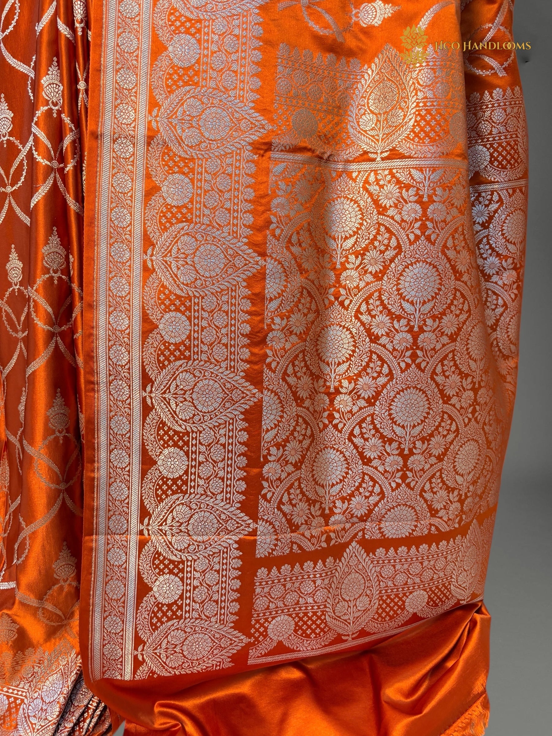 Premium Mashru Katan Silk Banarasi Saree - All Over Jaal Pattern