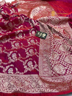 Premium Mashru Katan Silk Banarasi Saree - All Over Jangla