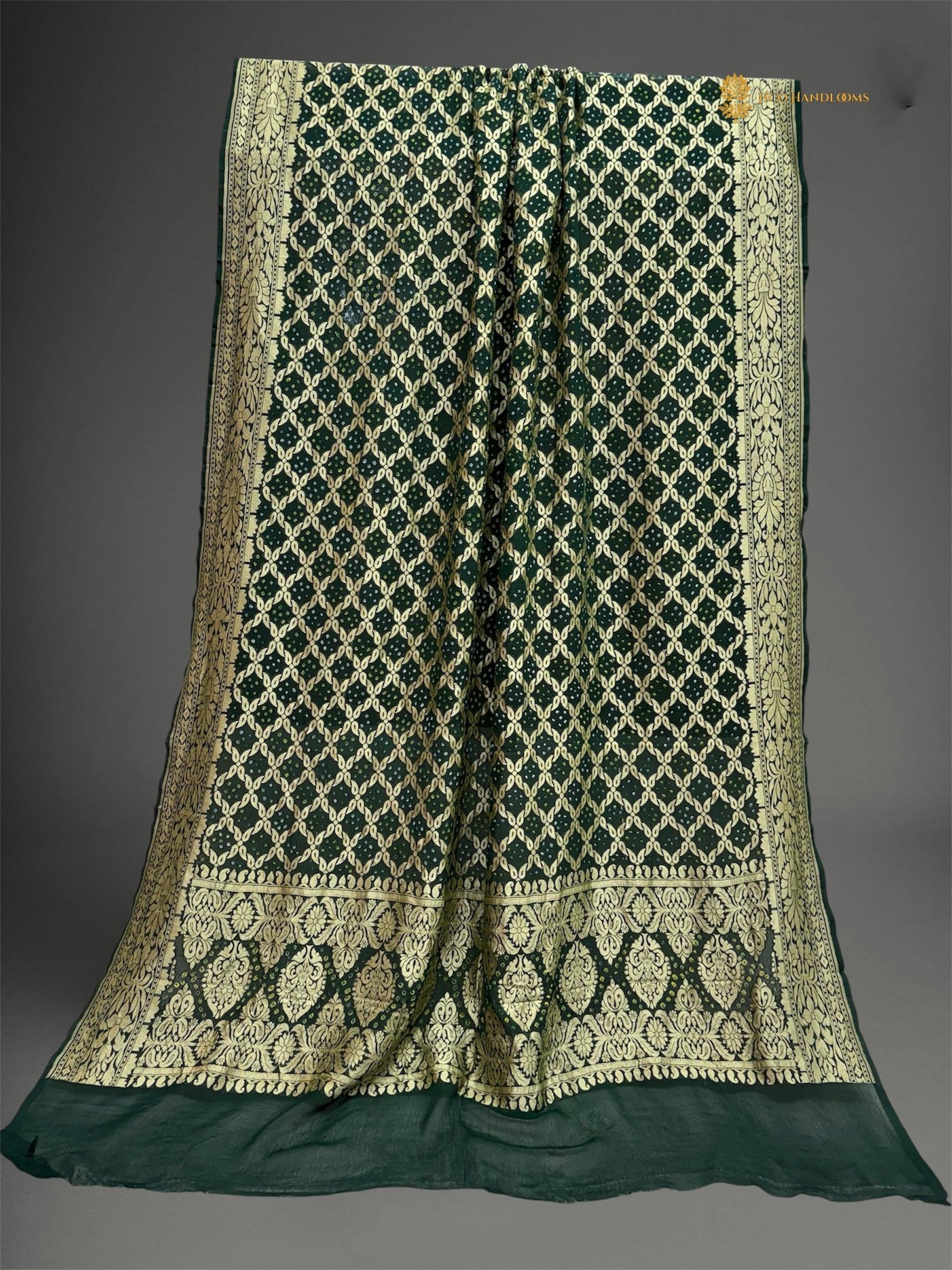 Pure Georgette Banarasi Bandhej Handloom Dupatta