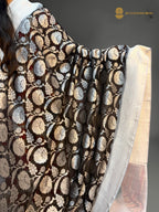 Pure Khaddi Georgette Silk Handloom Banarasi Saree With Black & Silver Contrast