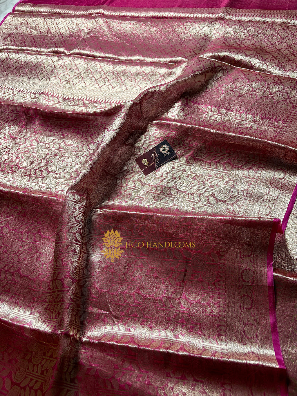 Pure Tissue Silk Tanchui Brocade Handloom Banarasi Saree