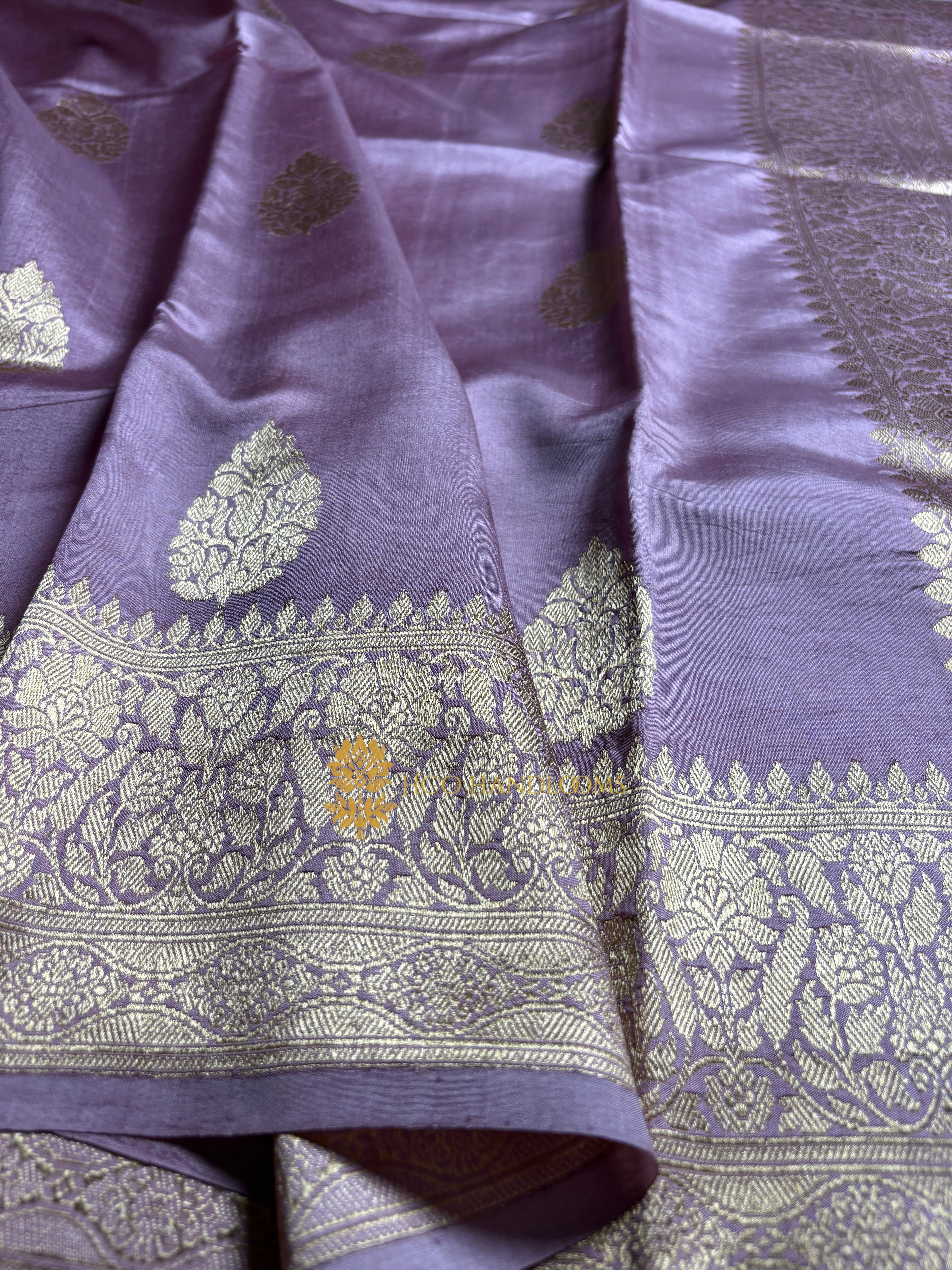 Pure Mango Katan Silk Handloom Banarasi Saree - All Over Kadhua Motifs