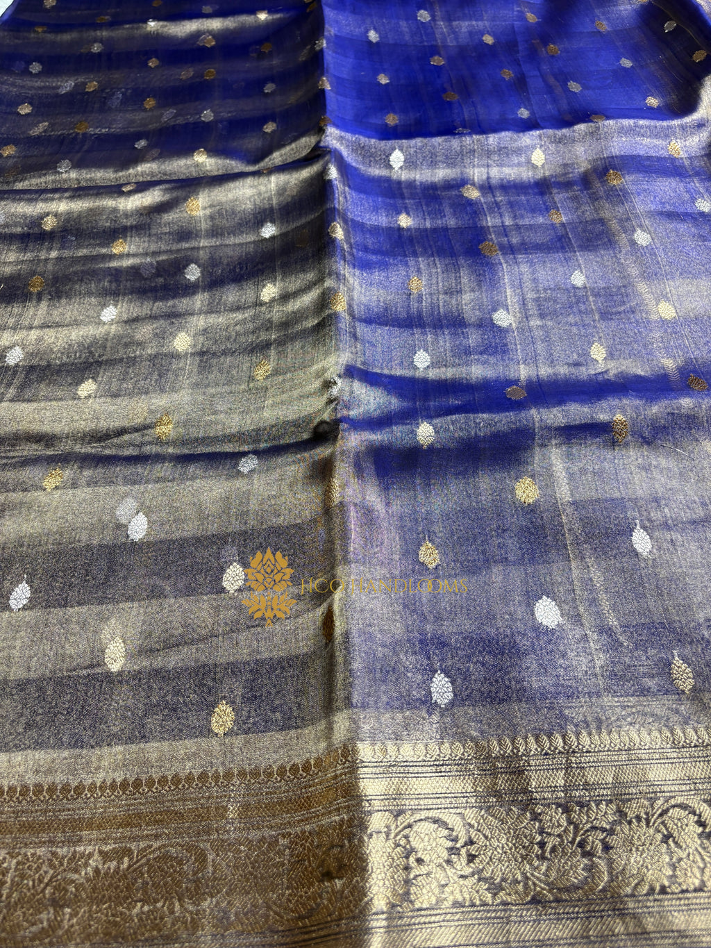 Pure Tissue Silk Handloom Banarasi Saree - All Over Kadhua Sona Roopa Motifs