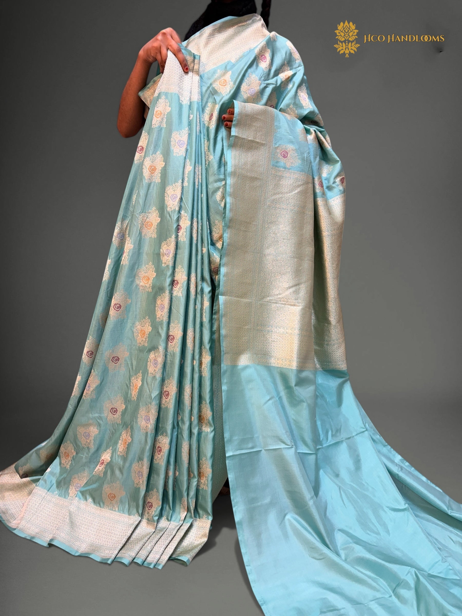Pure Katan Silk Handloom Banarasi Saree - All Over Meenakari Jangla