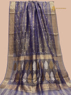 Pure Tissue Silk Handloom Banarasi Saree - All Over Kadhua Sona Roopa Motifs