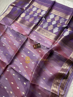 Pure Kora Silk Handloom Banarasi Saree - All Over Kadhua Motifs