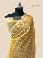 Peach Premium Cotton Jamdani Banarasi Saree - All Over Tanchui Motifs
