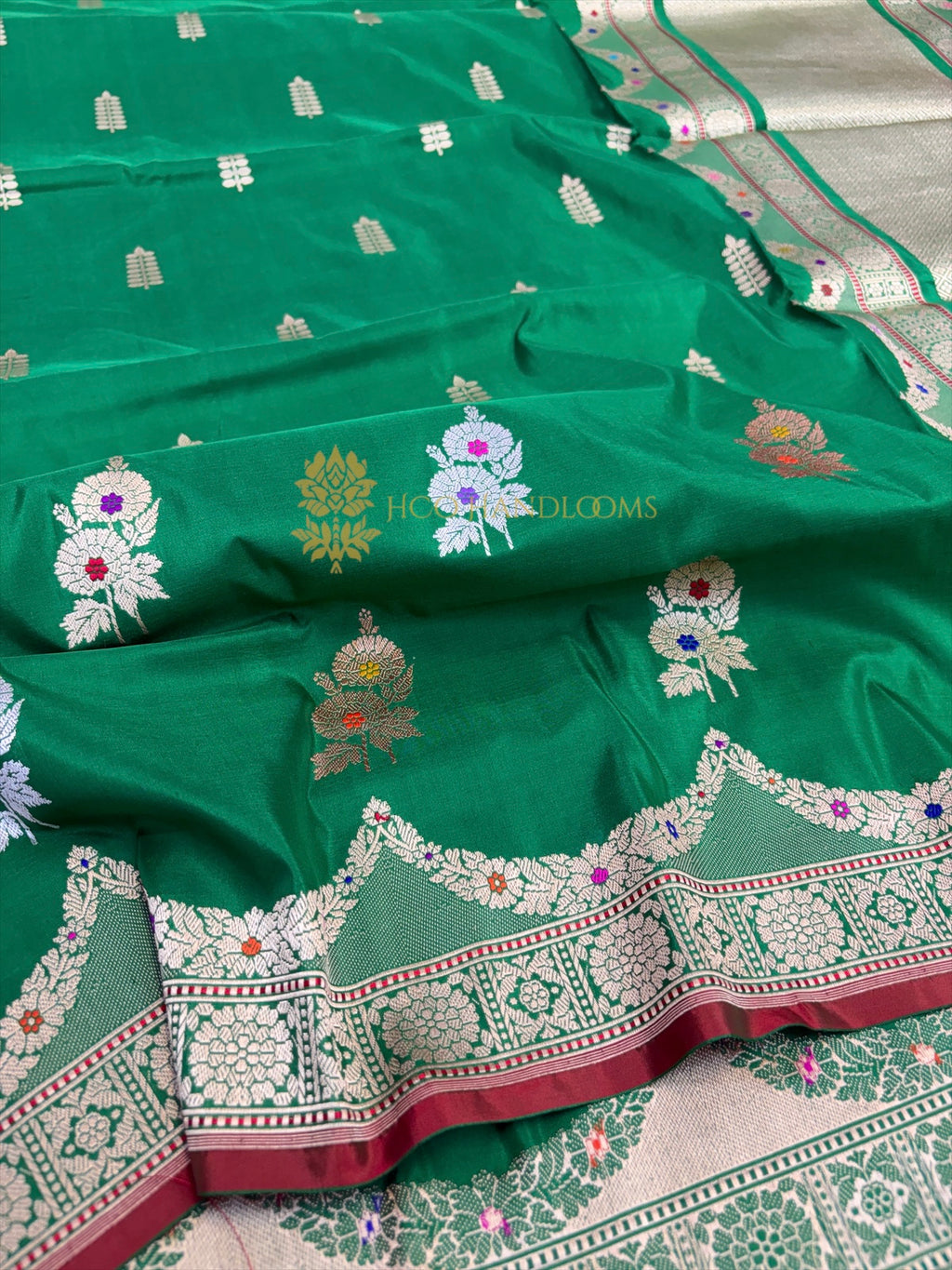 Pure Katan Silk Handloom Banarasi Saree - All Over Meenakari Kadhua Motifs