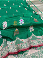 Pure Katan Silk Handloom Banarasi Saree - All Over Meenakari Kadhua Motifs