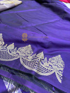 Pure Katan Silk Handloom Banarasi Saree - All Over Kadhua Jangla Work