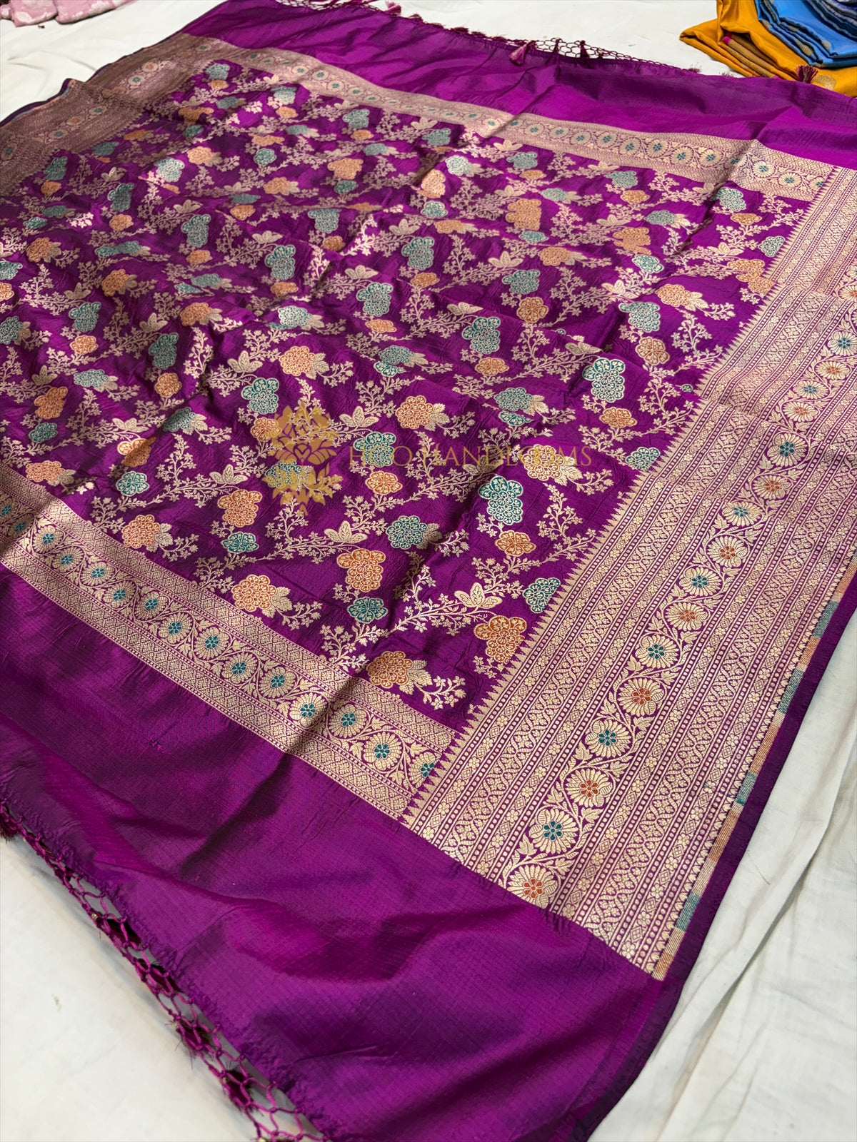 Pure Katan Silk Handloom Banarasi Dupatta - All Over Meenakari Jangla