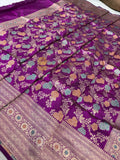 Pure Katan Silk Handloom Banarasi Dupatta - All Over Meenakari Jangla