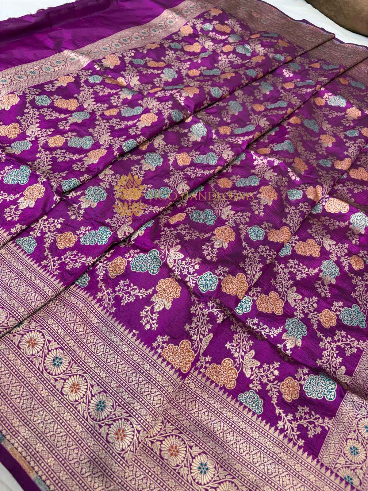 Pure Katan Silk Handloom Banarasi Dupatta - All Over Meenakari Jangla