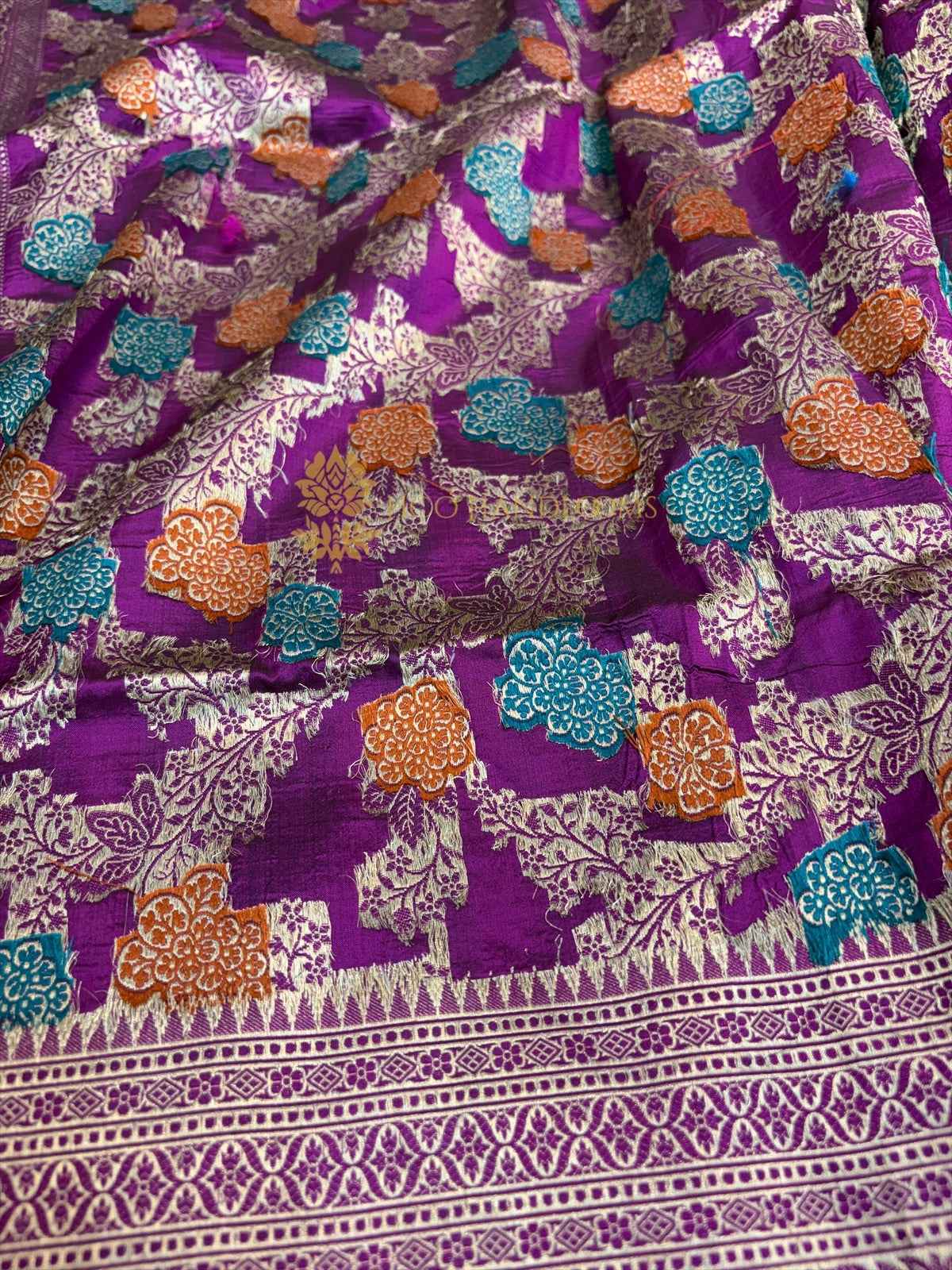 Pure Katan Silk Handloom Banarasi Dupatta - All Over Meenakari Jangla