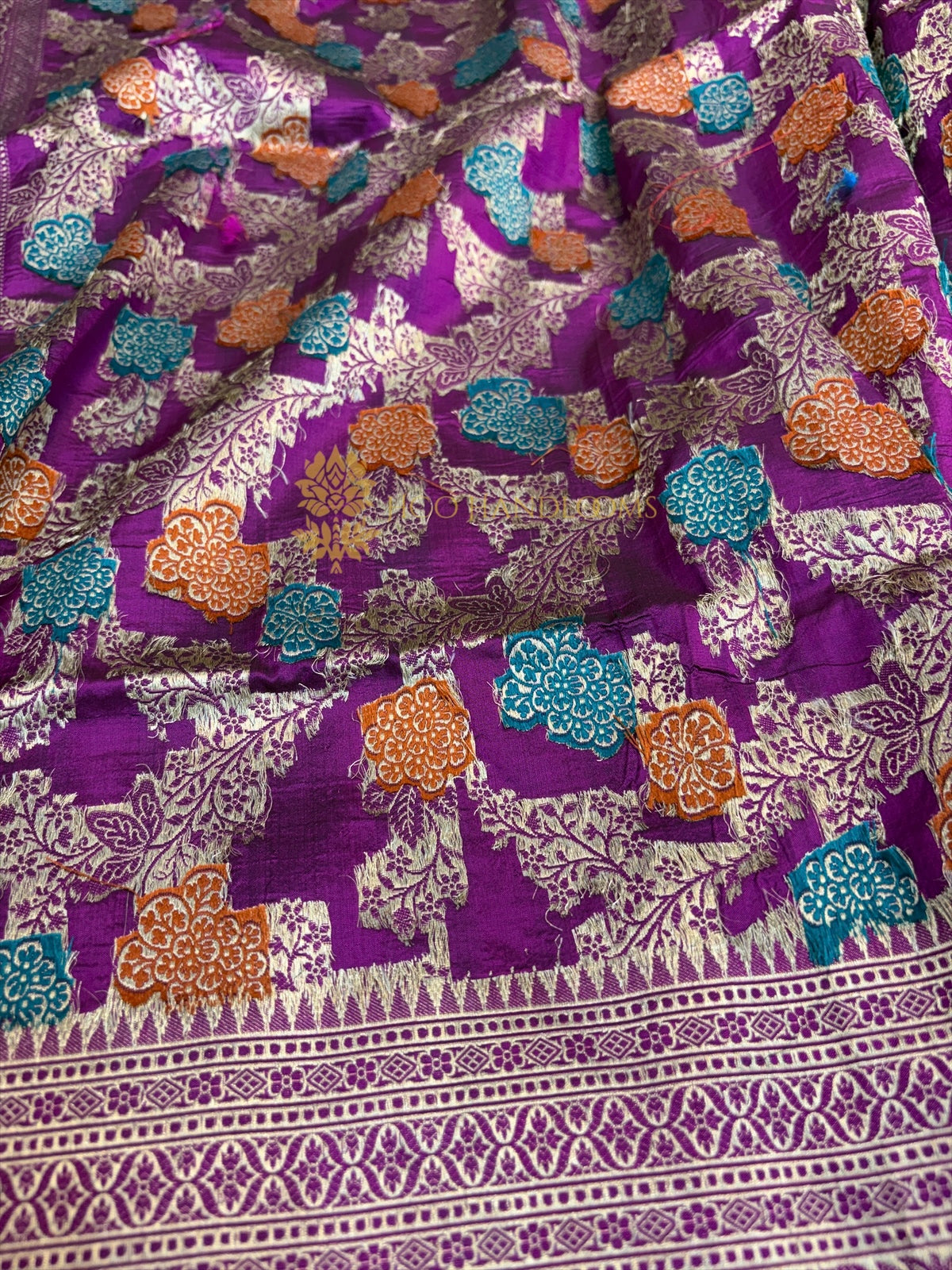 Pure Katan Silk Handloom Banarasi Dupatta - All Over Meenakari Jangla