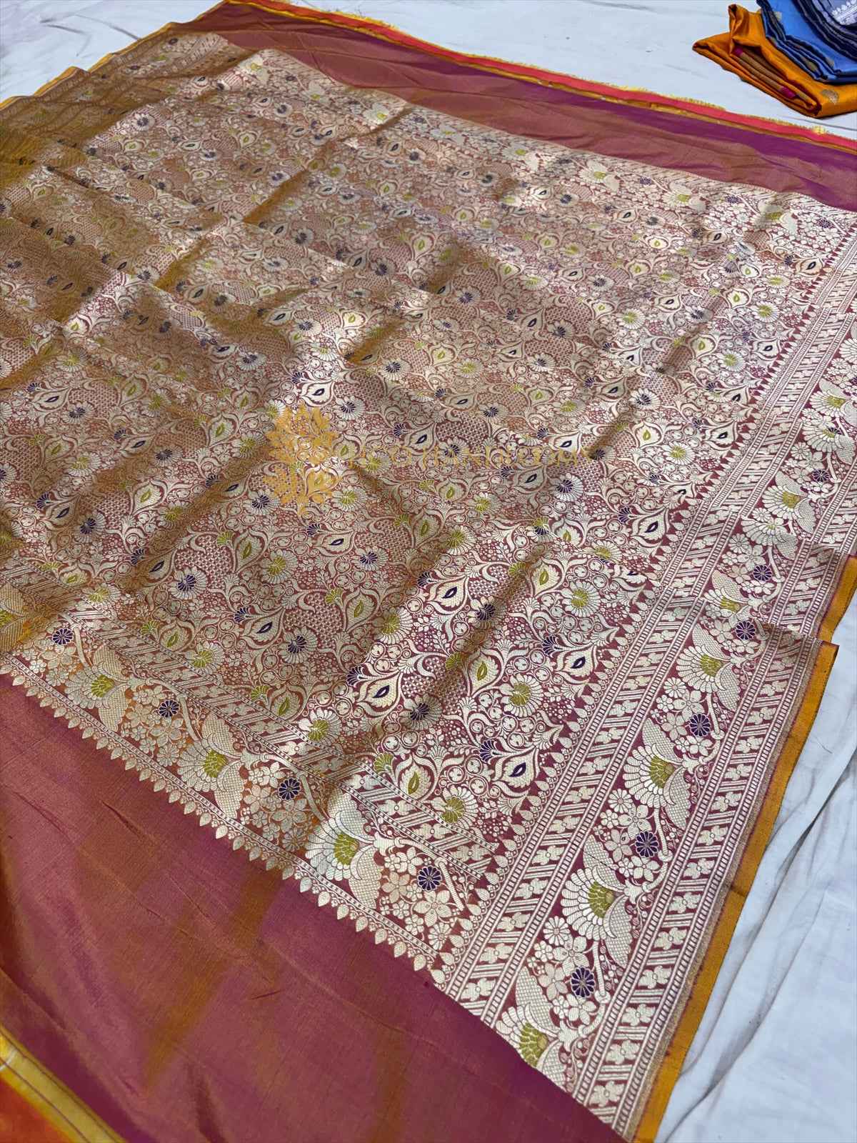 Pure Katan Silk Handloom Banarasi Dupatta - All Over Meenakari Tanchui Work