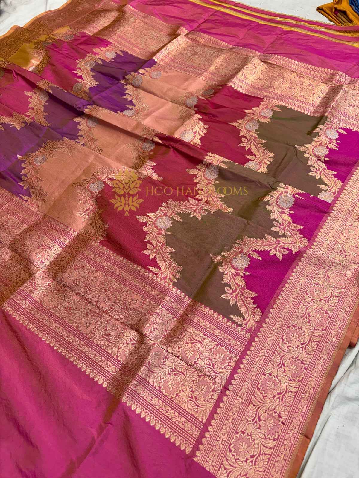 Pure Katan Silk Handloom Banarasi Dupatta - All Over Rangkat Kadhyal Waves