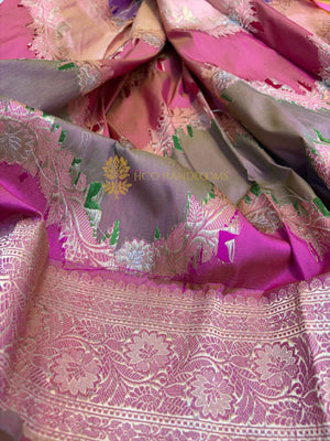 Pure Katan Silk Handloom Banarasi Dupatta - All Over Rangkat Kadhyal Waves