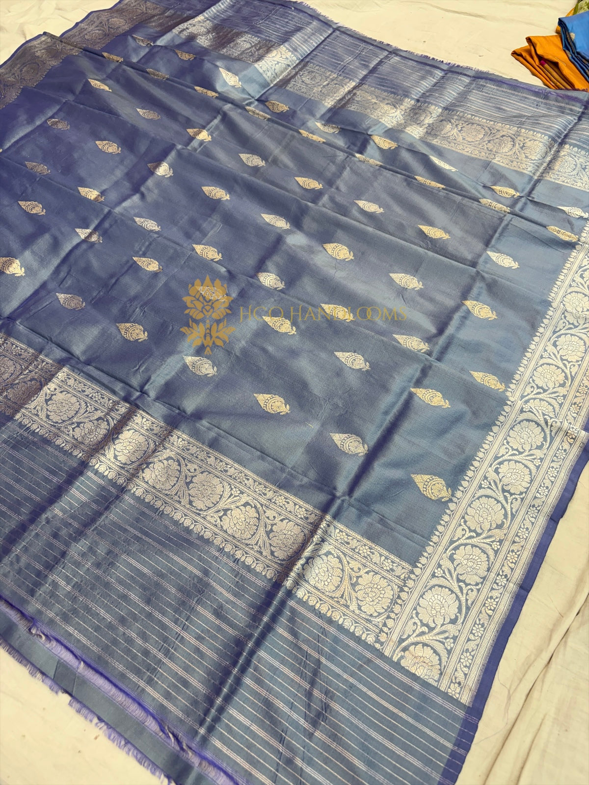 Pure Tissue Silk Handloom Banarasi Dupatta - All Over Kadhua Motifs