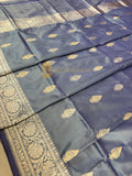 Pure Tissue Silk Handloom Banarasi Dupatta - All Over Kadhua Motifs