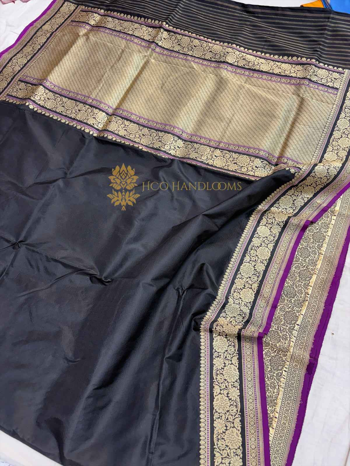 Pure Katan Silk Handloom Banarasi saree - All Over Plain Body With Border