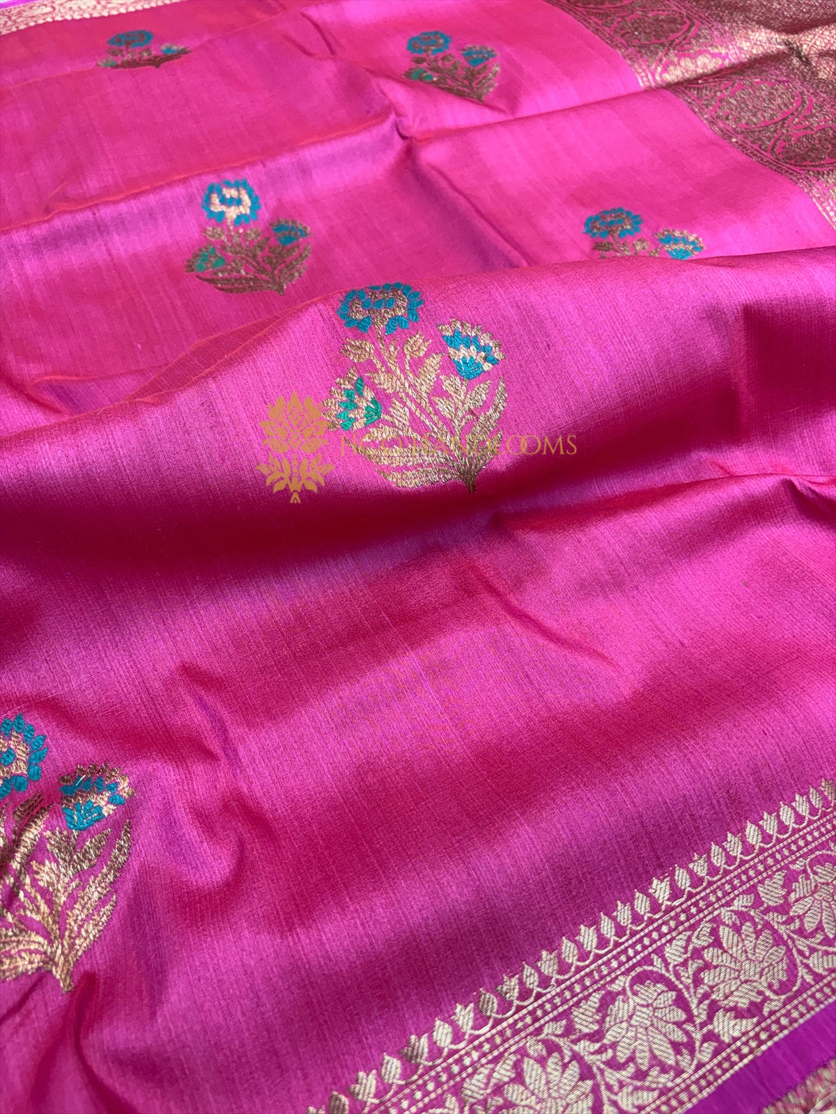 Tussar Silk Handloom Banarasi Saree - All Over Meenakari Kadhua Motifs