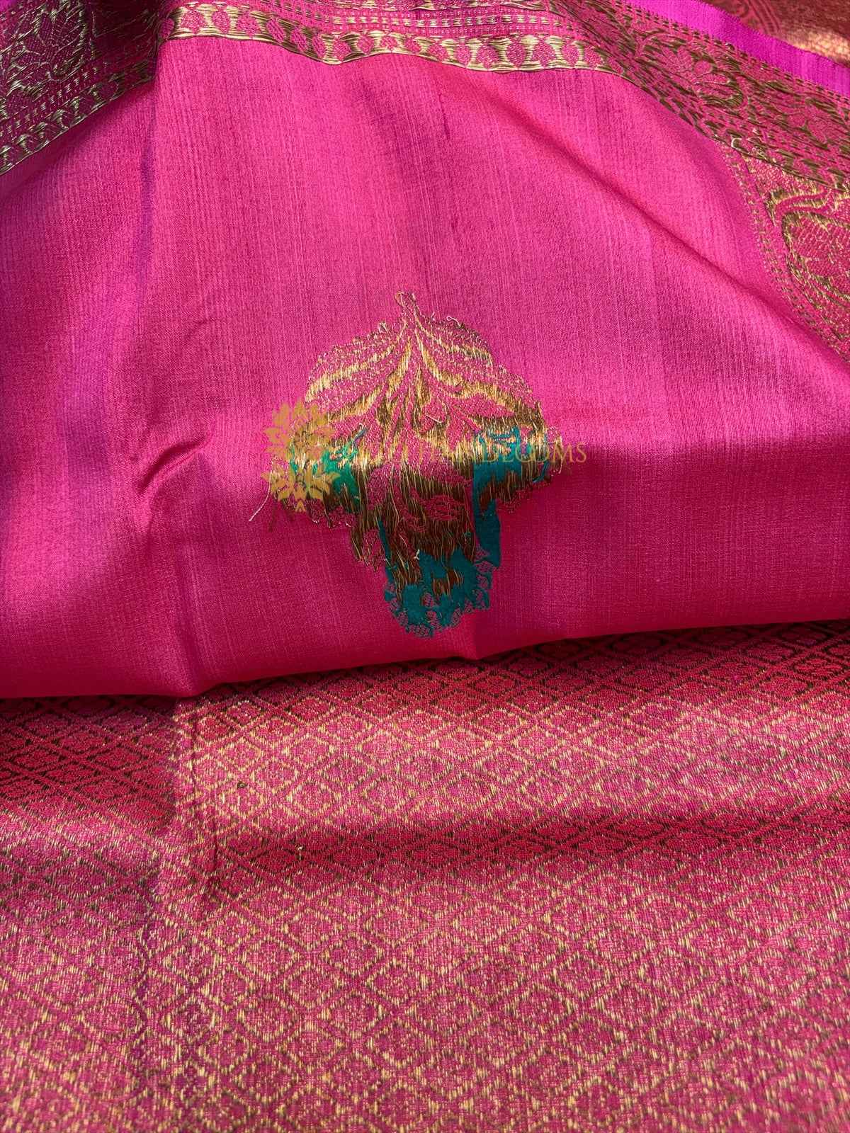 Tussar Silk Handloom Banarasi Saree - All Over Meenakari Kadhua Motifs