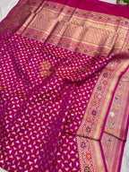 Pure Katan Silk Handloom Banarasi Saree - All Over Tanchui Work