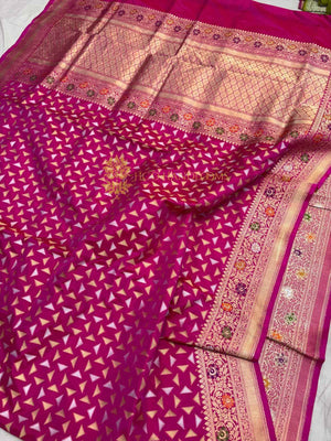 Pure Katan Silk Handloom Banarasi Saree - All Over Tanchui Work