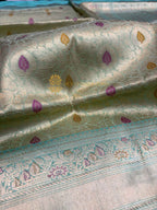 Pure Katan Silk Handloom Banarasi Saree - All Over Meenakari Brocade Work