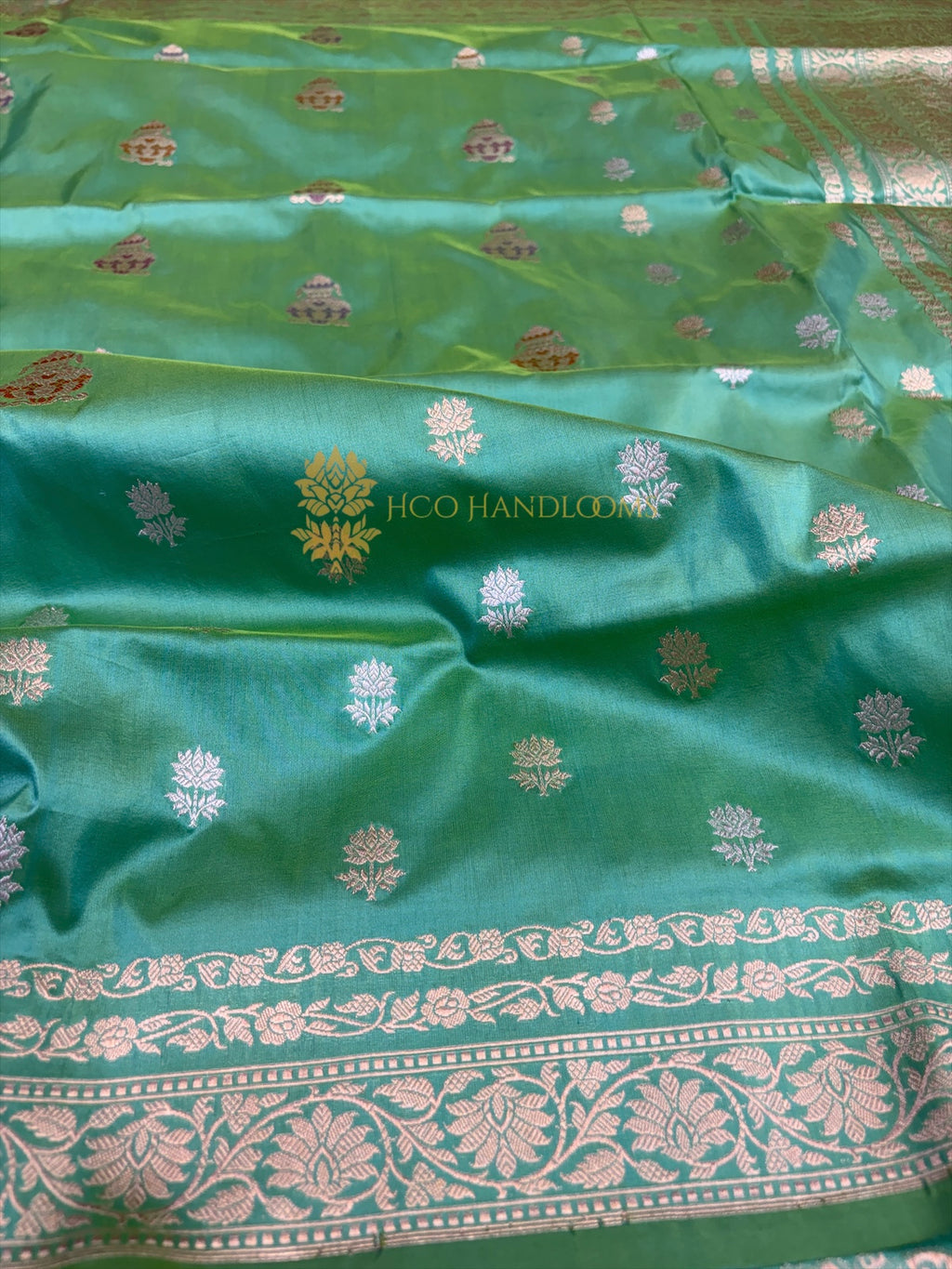 Pure Katan Silk Handloom Banarasi Saree - All Over Meenakari Dual Kadhua Motifs