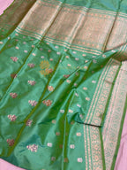 Pure Katan Silk Handloom Banarasi Saree - All Over Meenakari Dual Kadhua Motifs