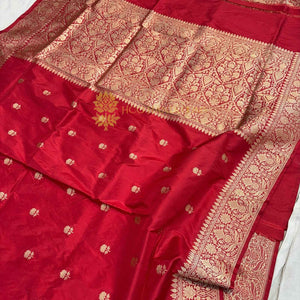Pure Katan Silk Handloom Banarasi Saree - All Over Kadhua Motifs