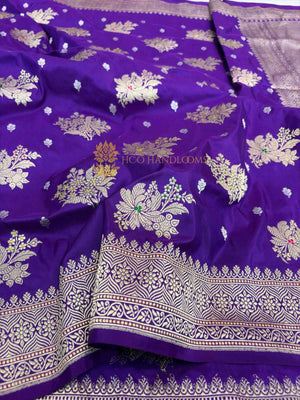Pure Katan Silk Handloom Banarasi Saree - All Over Meenakari Kadhua Motifs