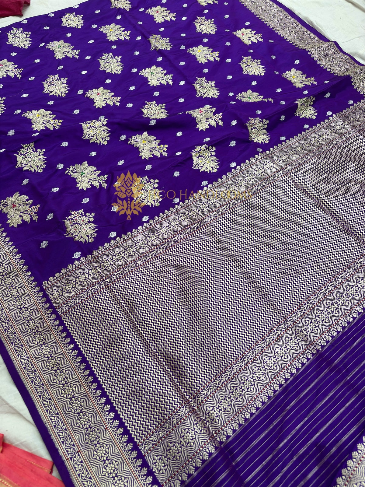 Pure Katan Silk Handloom Banarasi Saree - All Over Meenakari Kadhua Motifs