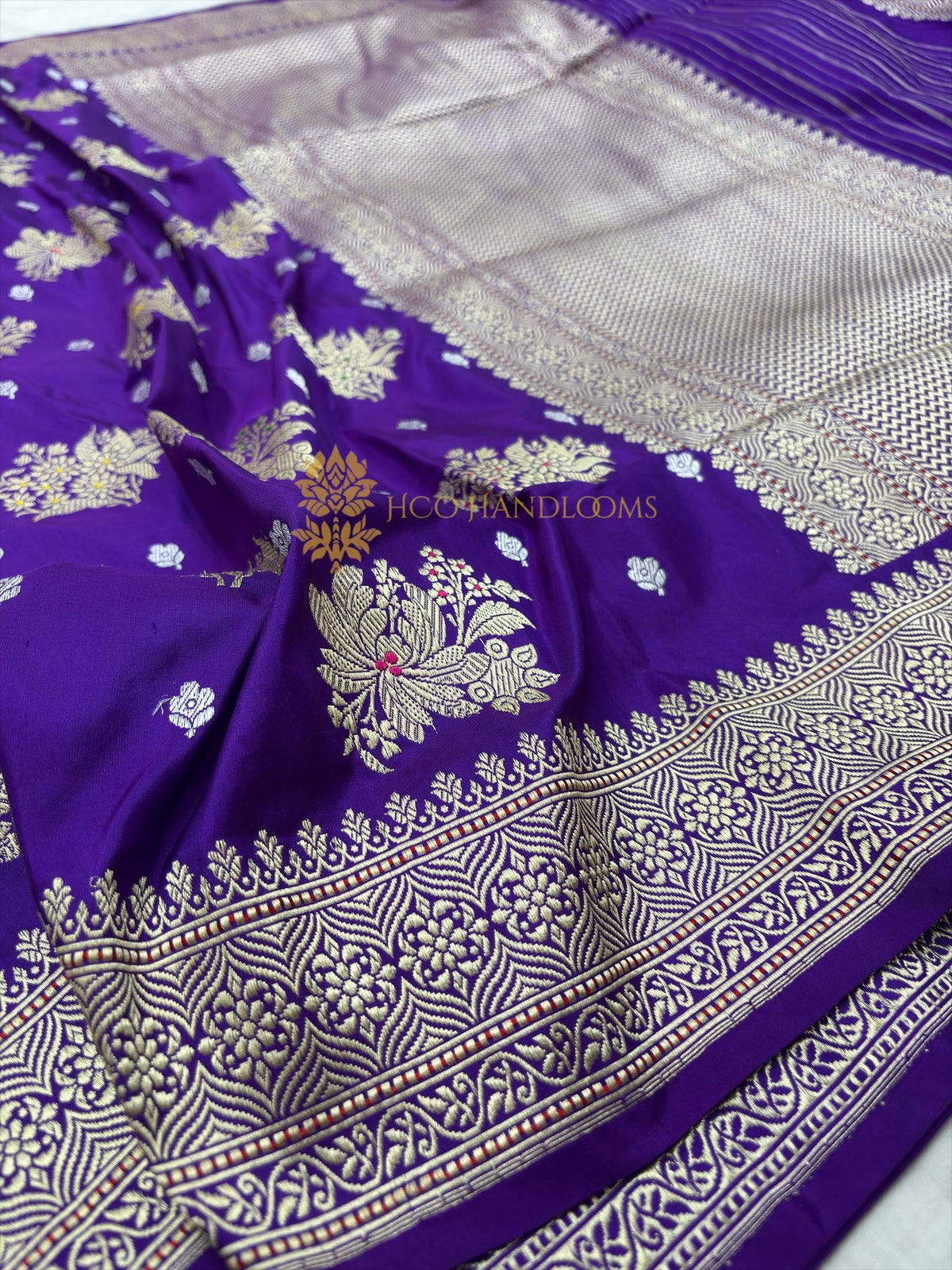 Pure Katan Silk Handloom Banarasi Saree - All Over Meenakari Kadhua Motifs