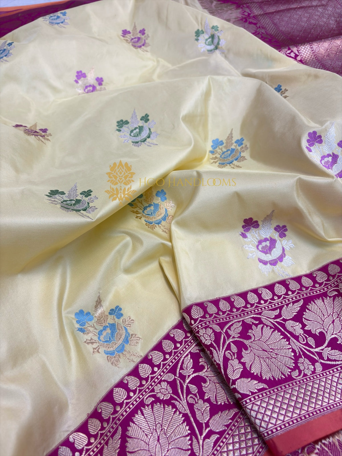 Ektara Pure Katan Silk Handloom Saree - All Over Kadhua Meenakari Motifs