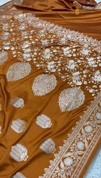 Regal Bronze Premium Mashru Katan Silk Banarasi Saree - All Over Motifs