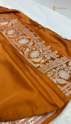 Regal Bronze Premium Mashru Katan Silk Banarasi Saree - All Over Motifs