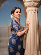 Nita Ambani Premium Mashru Crepe Silk Banarasi Saree - All Over Meenakari Motifs