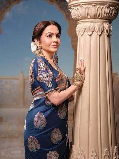 Nita Ambani Premium Mashru Crepe Silk Banarasi Saree - All Over Meenakari Motifs