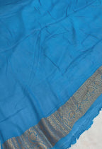 Blue Pure Khaddi Georgette Silk Handloom Banarasi Saree