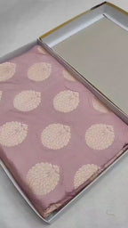 Pastel Light Pink Pure Katan Silk Handloom Banarasi Saree - All Over Motifs
