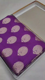 Regal Purple Pure Katan Silk Handloom Banarasi Saree - All Over Motifs