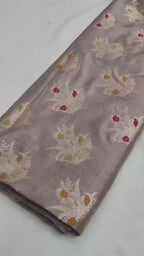 Light Lavender Pure Katan Silk Handloom Banarasi Saree - All Over Meenakari Motifs